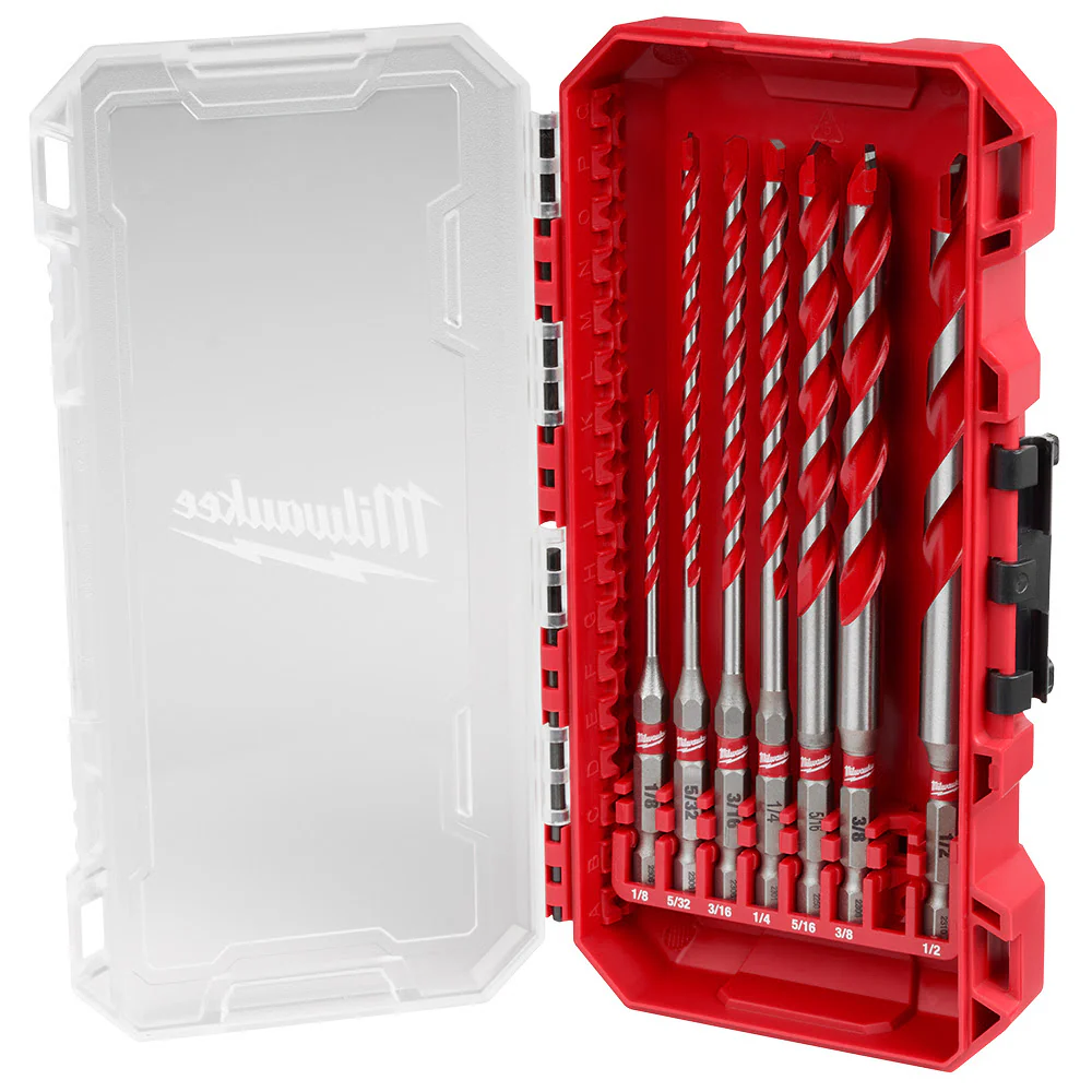 Milwaukee 48-20-9057 7pc. Large SHOCKWAVE™ Carbide Hammer Drill Bit Kit - Mactool Shop