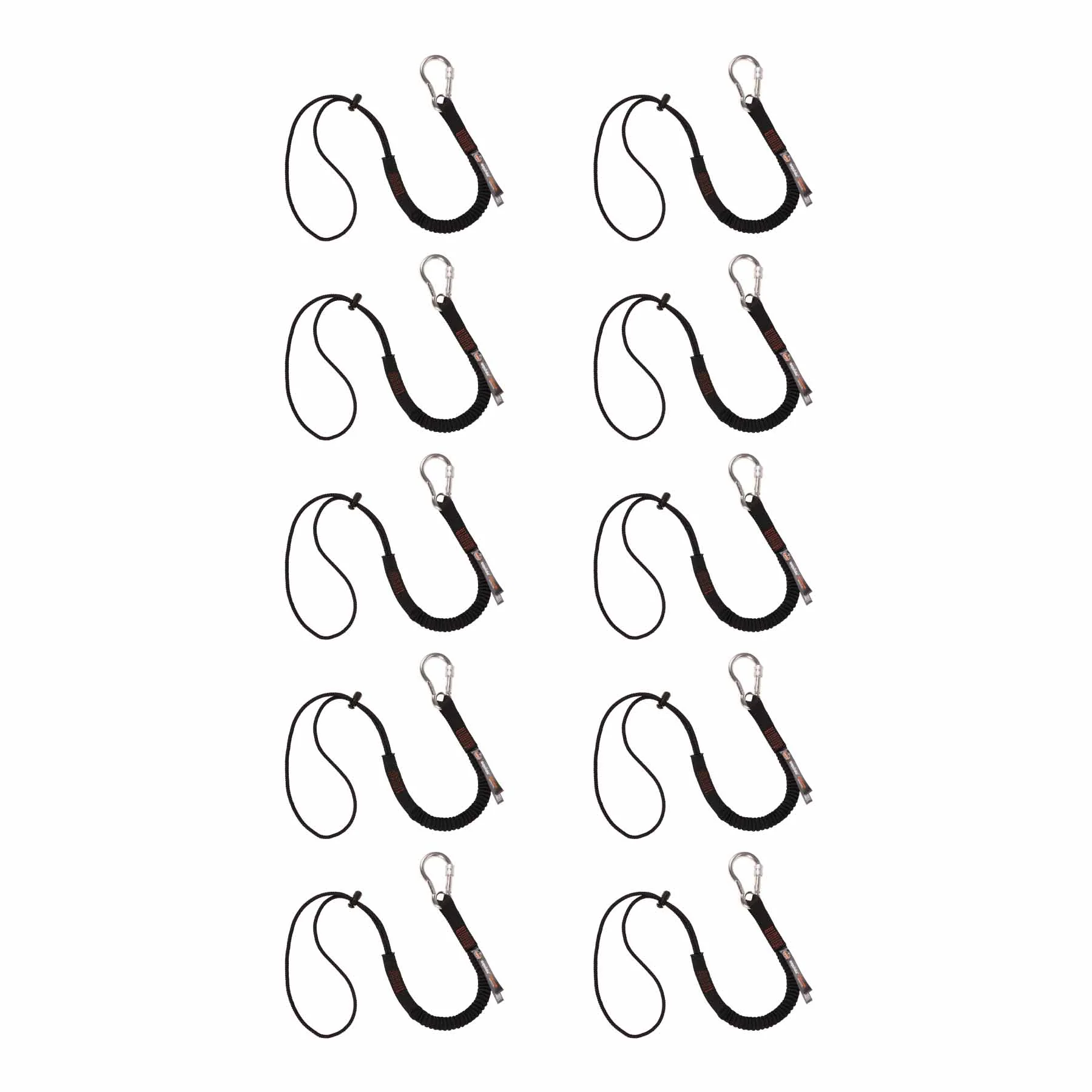 Ergodyne 19010 3105-10PK Standard Black Lanyard - Carabiner + Loop - 15lbs 10-Pack - Mactool Shop