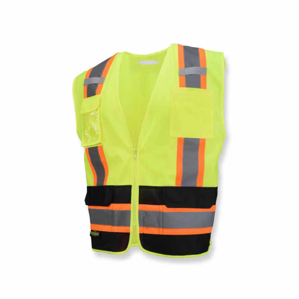 Radians SV6B-2ZGD-3X SV6 Class 2 Surveyor Vest, Zipper, Hi Viz Green/Black, 3X - Mactool Shop