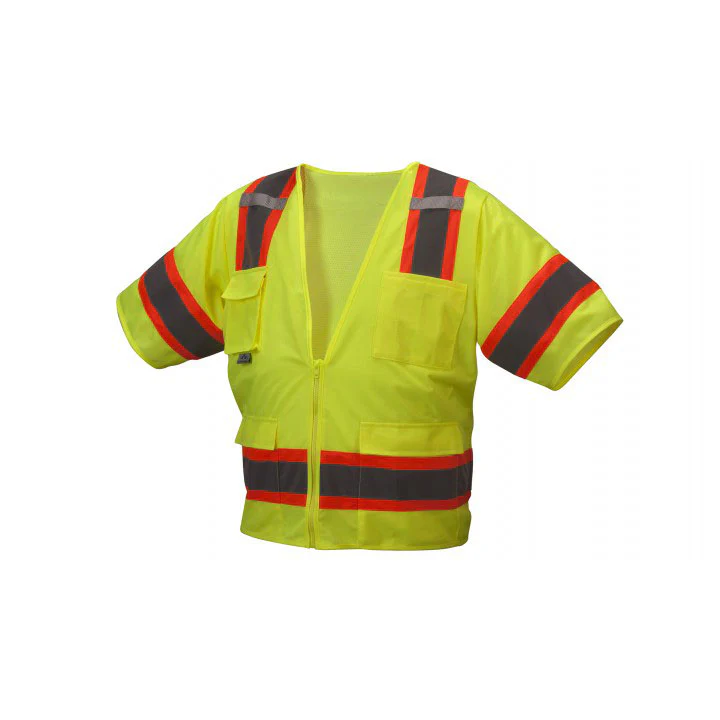 Pyramex RVZ3410X5 Safety Vest - Hi-Vis Lime - Size 5X Large - Mactool Shop