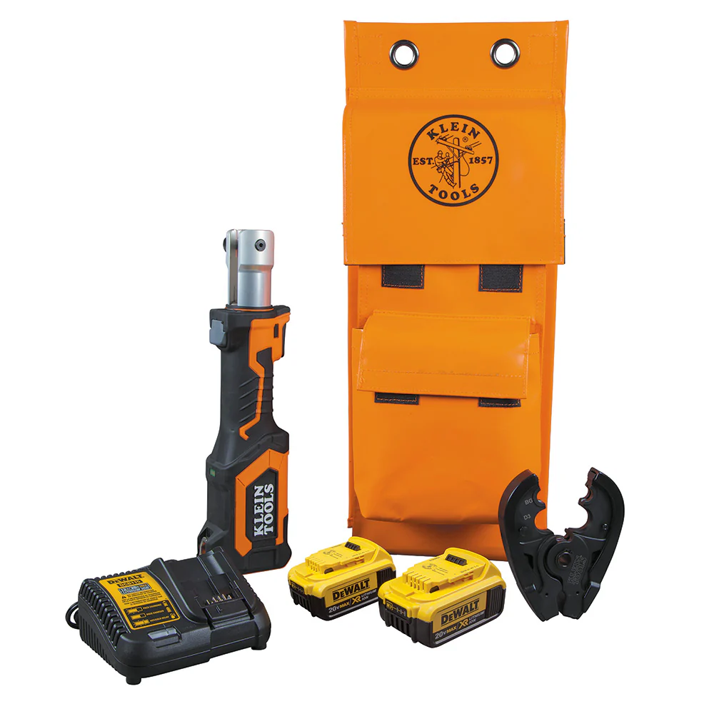 Klein BAT207T14H Battery-Operated Crimper, BG Die/D3 Groove, 4 Ah - Mactool Shop