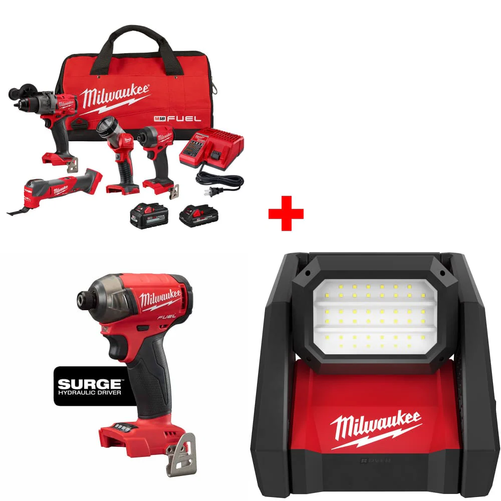 Milwaukee 3698-24MT M18 4-Tool Combo Kit w/ FREE 2760-20 Hex Driver & Light - Mactool Shop