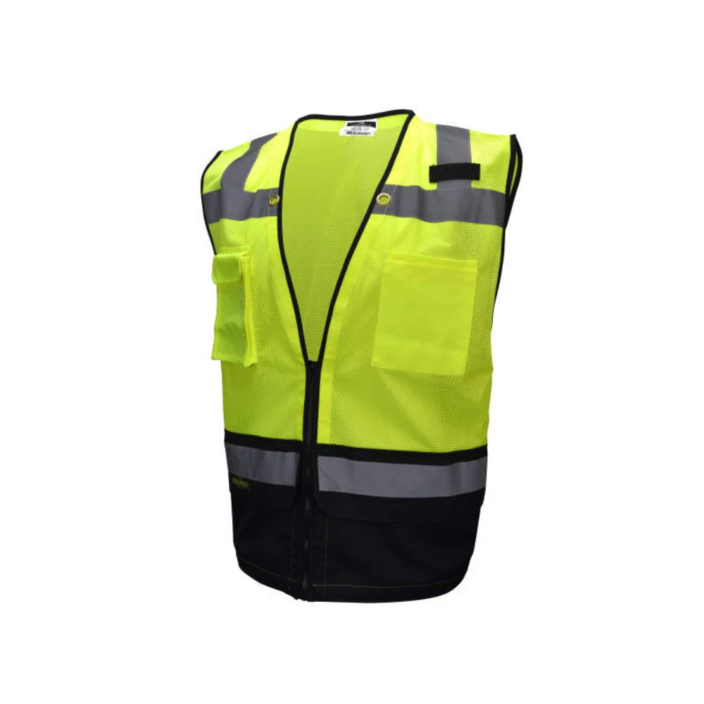 Radians SV59B-2ZGM-L SV59B Type R Class 2 Heavy Duty Surveyor Safety Vest with Zipper - Hi Viz Green - Large - Mactool Shop