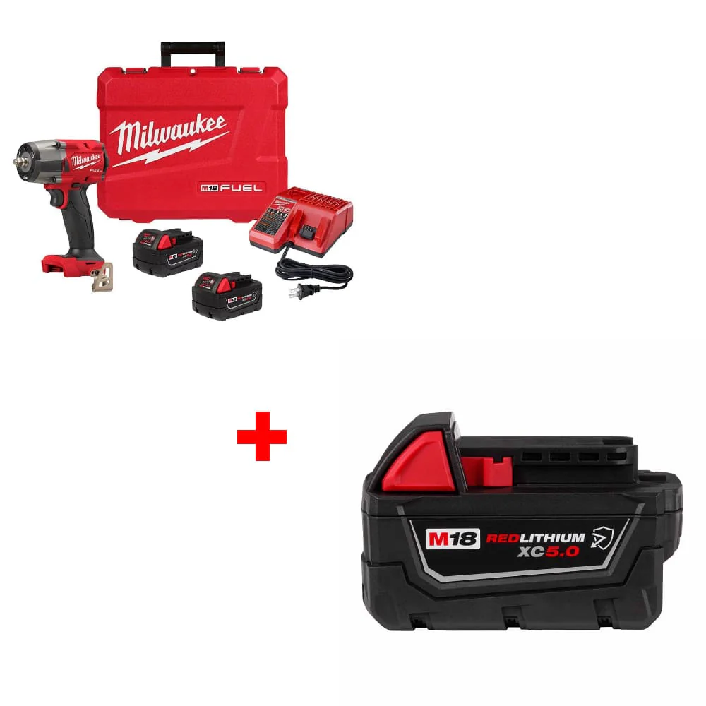 Milwaukee 2960-22R M18 FUEL Impact Wrench Kit w/ FREE 48-11-1850R M18 Battery - Mactool Shop
