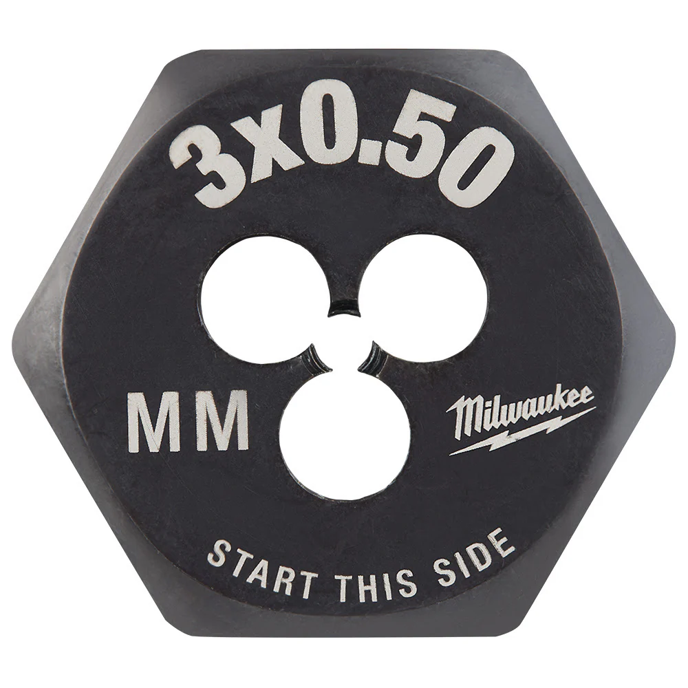 Milwaukee 49-57-5311 M3-0.50 mm 1-Inch Hex Threading Die - Mactool Shop
