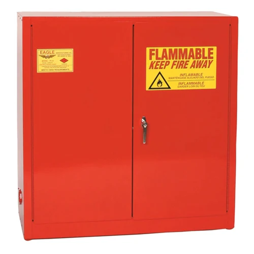 Eagle PI-32 Paint & Ink Safety Cabinet, 40 Gal. Red, Two Door, Three Shelves, Manual Close - Mactool Shop