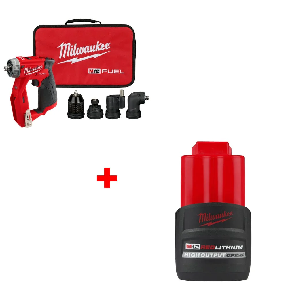 Milwaukee 2505-20 M12 FUEL Drill/Driver w/ FREE 48-11-2425 M12 Battery Pack - Mactool Shop
