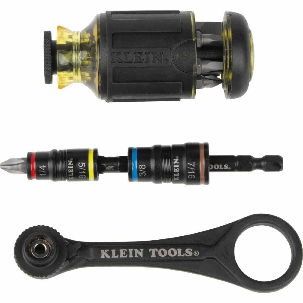 Klein Tools 85515HD Flip Socket, Mini Ratchet and Multi-Bit Driver Set, 3-Piece - Mactool Shop