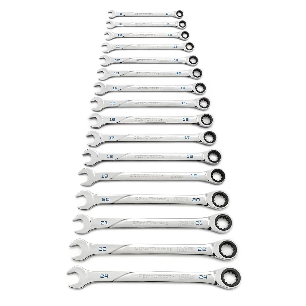 GearWrench 86427 16 Pc. 120XP Universal Spline XL Ratcheting Combination Metric Wrench Set - Mactool Shop