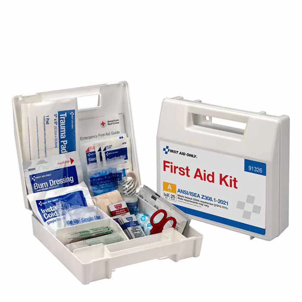 First Aid Only 91326 25 Person ANSI A Plastic First Aid Kit With Dividers, ANSI 2021 Compliant - Mactool Shop