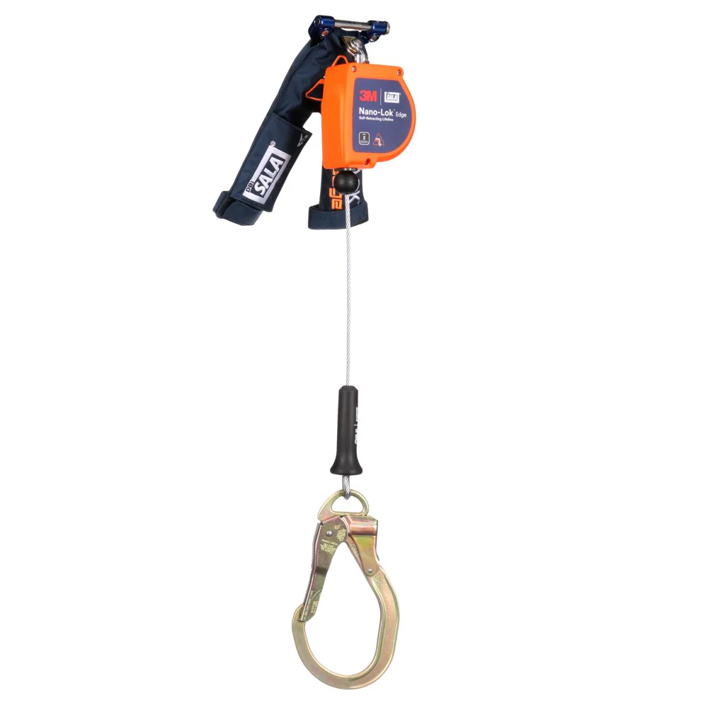DBI Sala 3500290 Nano-Lok Edge Self-Retracting Lifeline with Quick Connect, Cable, Steel Rebar Lock Hook, 8', Class 2 - Mactool Shop