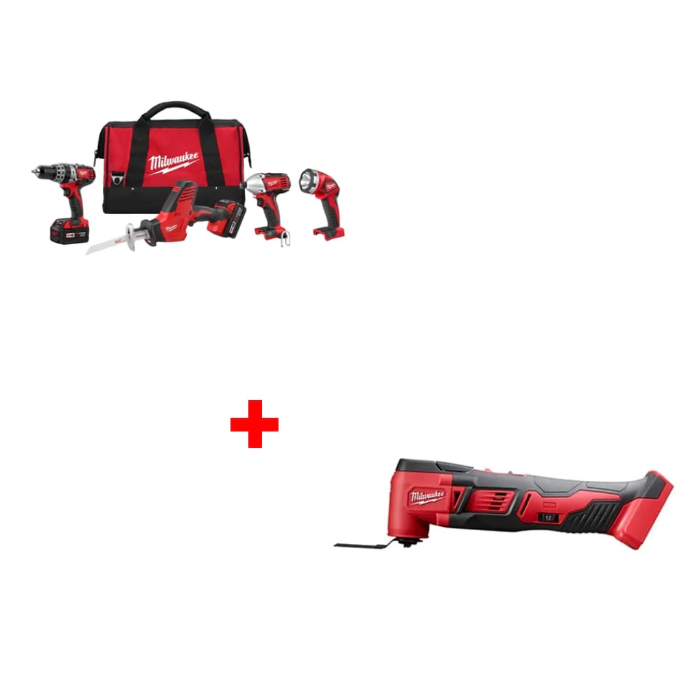 Milwaukee 2695-24 M18 4-Tool Combo Kit w/ FREE 2626-20 Multi-Tool Two Pack - Mactool Shop