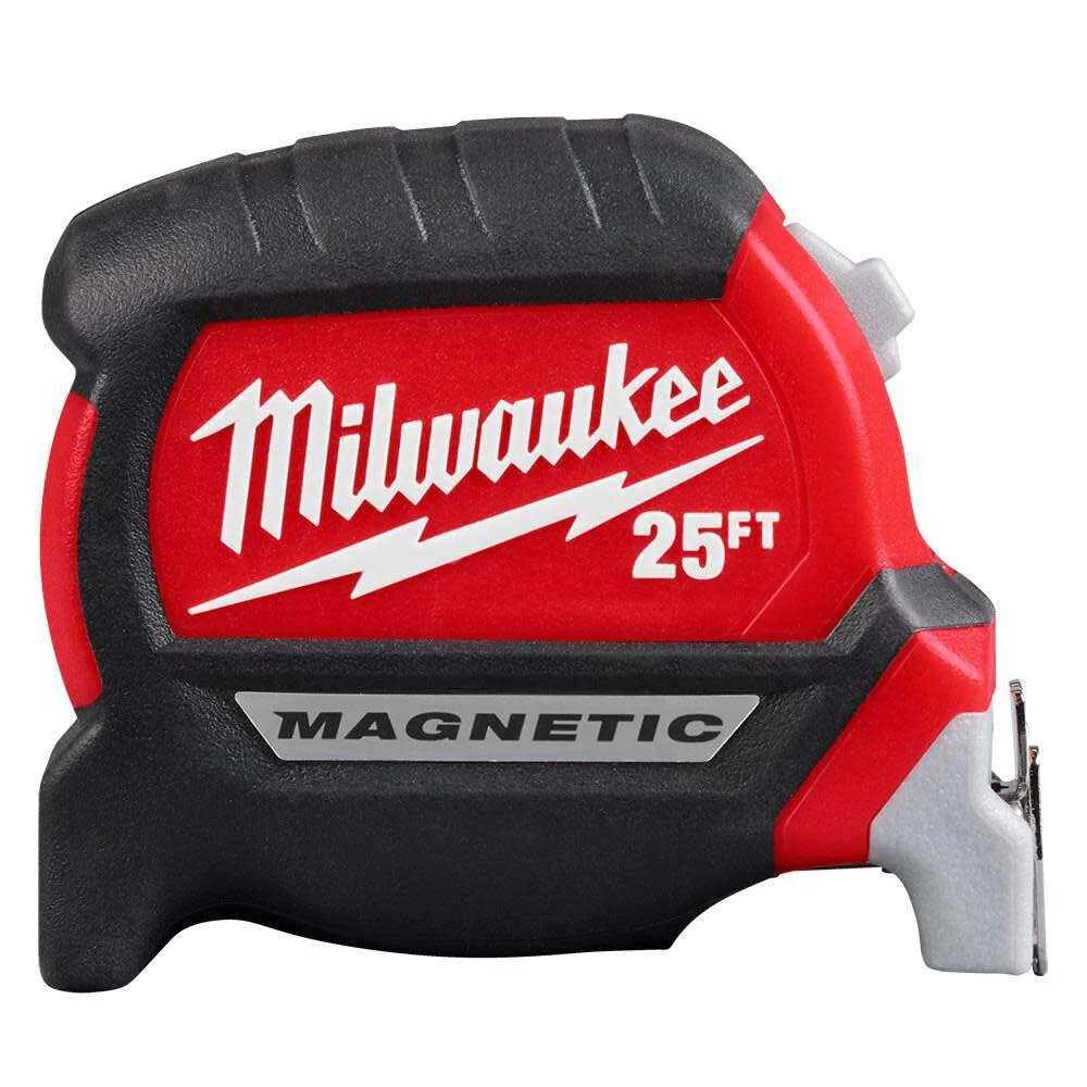 Milwaukee 48-22-0327 25ft Electrician's Compact Wide Blade Magnetic Tape Measure - Mactool Shop