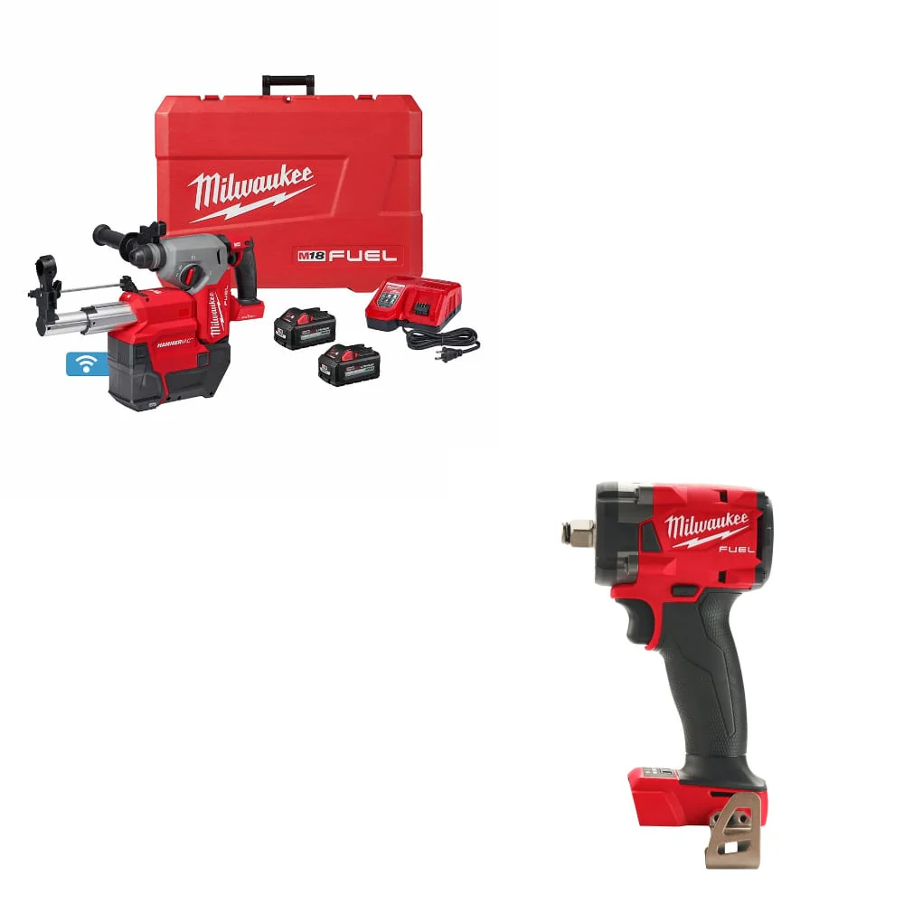 Milwaukee 2914-22DE M18 FUEL Rotary Hammer Kit W/ FREE 2855-20 Impact Wrench - Mactool Shop
