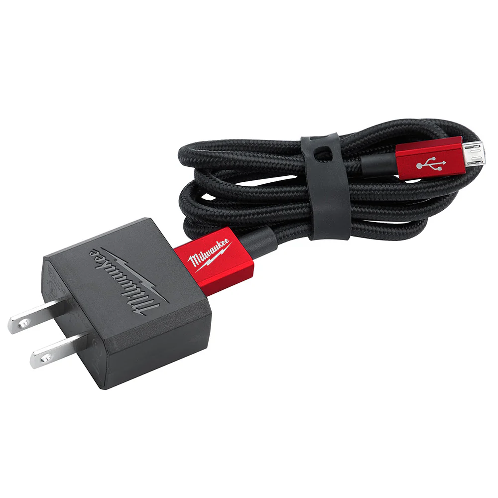 Milwaukee 48-59-1202 Milwaukee 3' Micro-USB Cable And 2.1A Wall Charger - Mactool Shop
