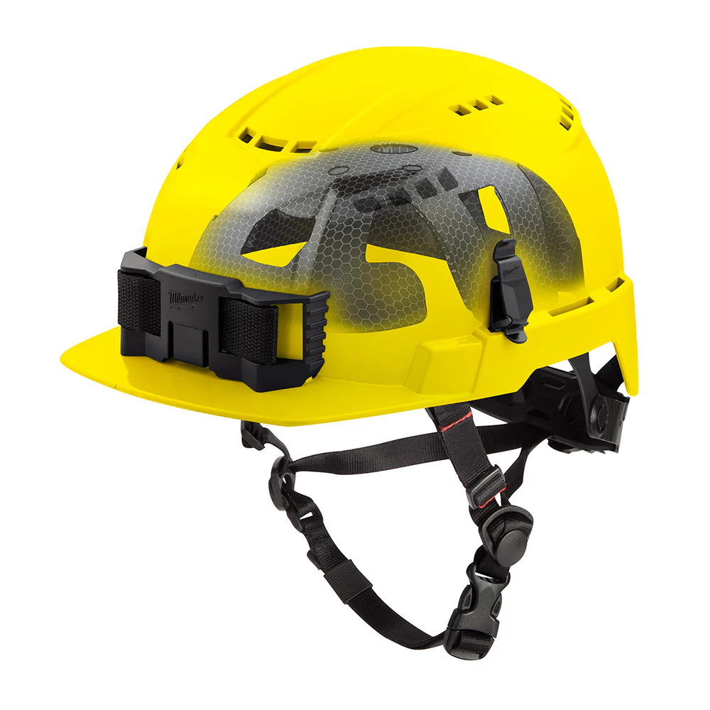 Milwaukee 48-73-1366 BOLT Yellow Front Brim Vented Safety Helmet with IMPACT ARMOR Liner (USA) - Type 2, Class C - Mactool Shop