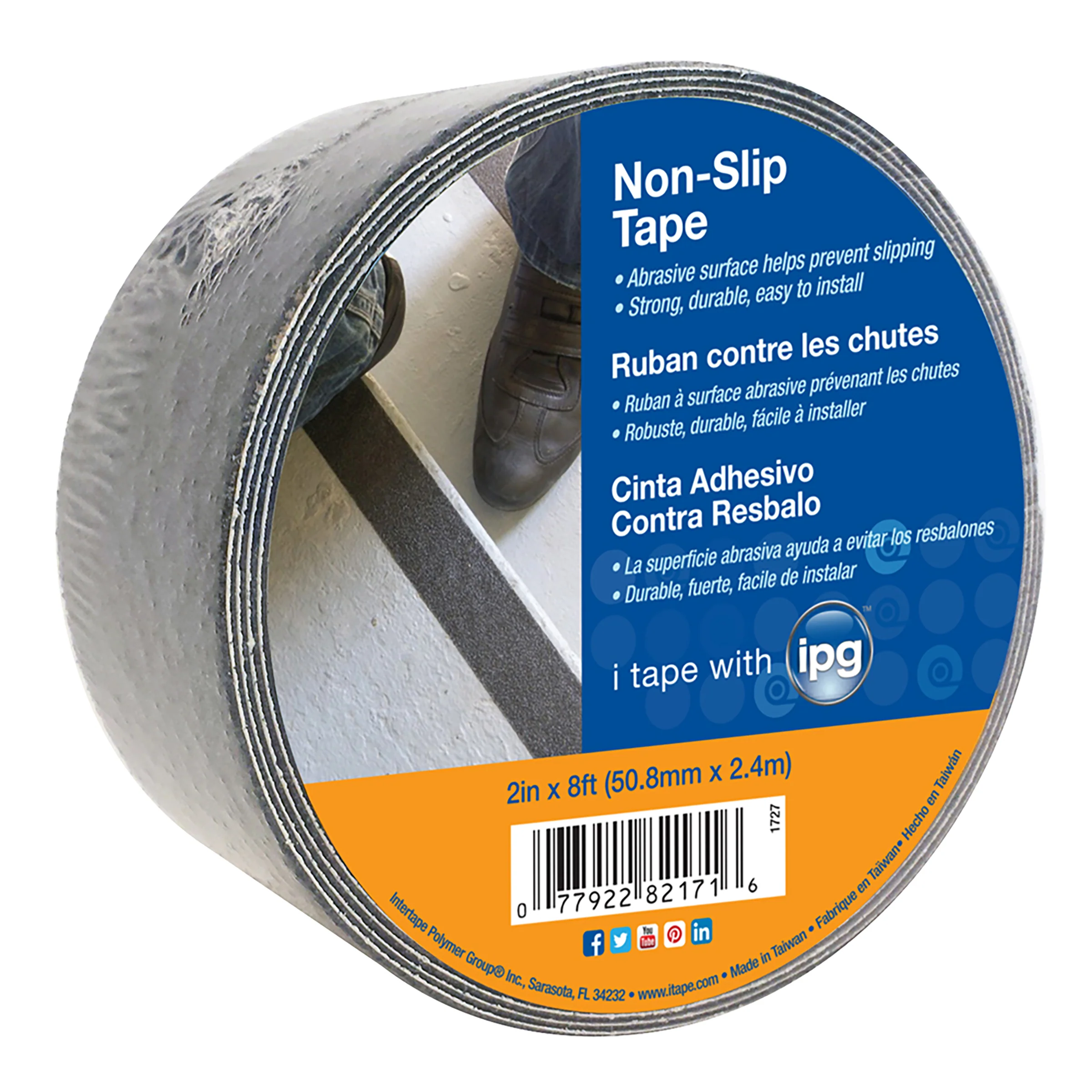 Intertape 1727 NON SLIP PVC with Grit Aluminum Oxide with Acrylic Adhesive - Black 2