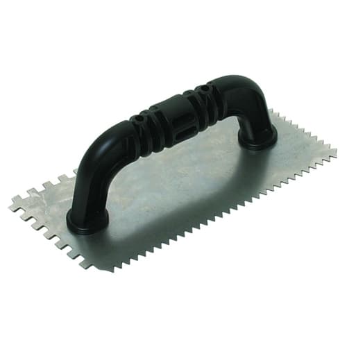 MarshallTown 220 16220 - 9 X 4 Dual Notched Trowel 2-S 1/8 X 1/8 X 1/16 Flat V 2-S 1/8 X 1/8 X 1/8 SQ - Mactool Shop