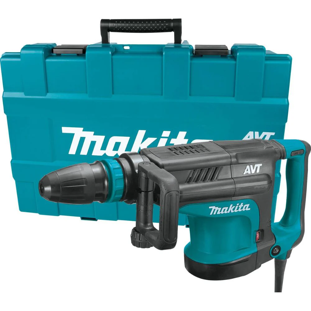 Makita HM1213C 23 lb. AVT Demolition Hammer, accepts SDS-MAX bits, var. spd., case - Mactool Shop
