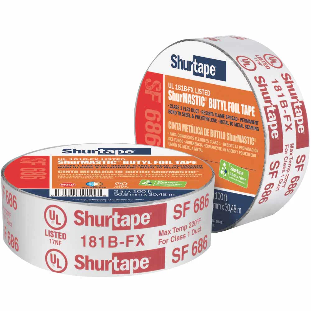 Shurtape 111163 SF 686 ShurMASTIC Butyl Foil Tape, Silver, 3in x 100ft - Mactool Shop