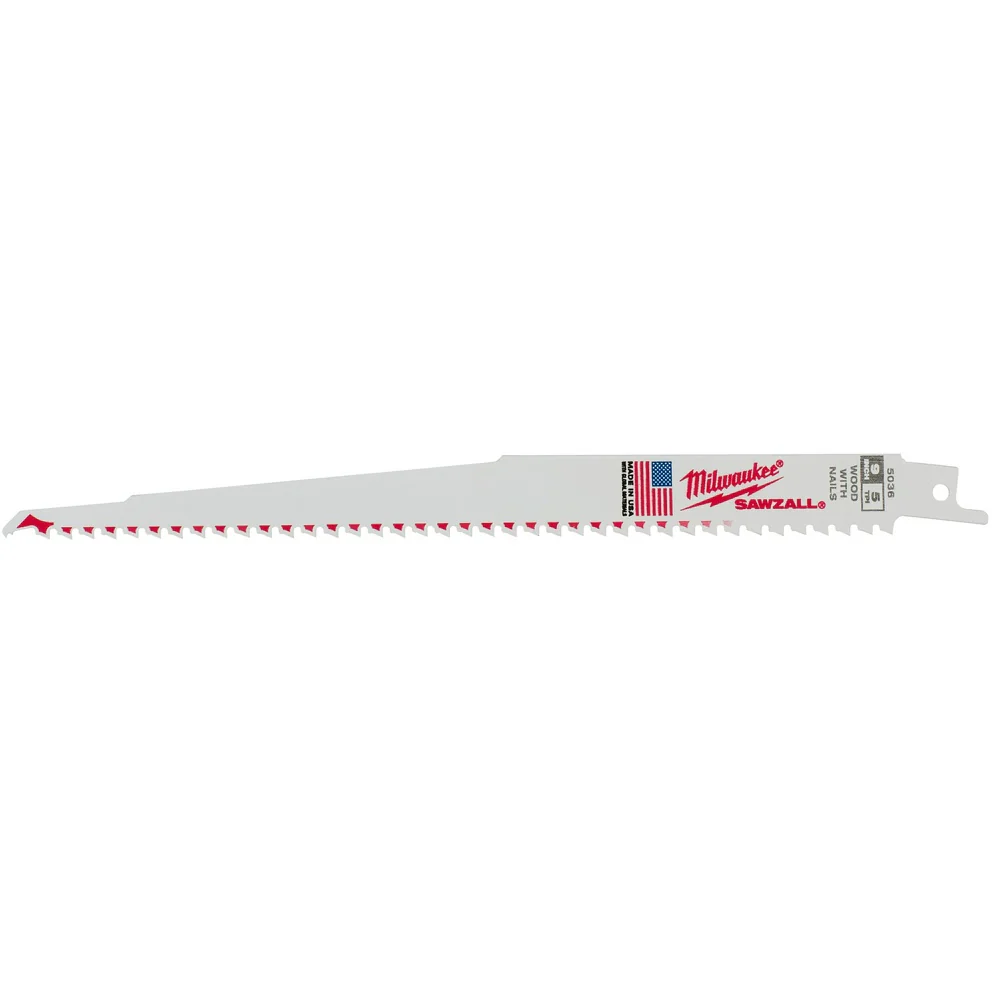 Milwaukee 48-00-8036 Super Sawzall Blade 5 Teeth per Inch 9-Inch Length, 25 Pack - Mactool Shop