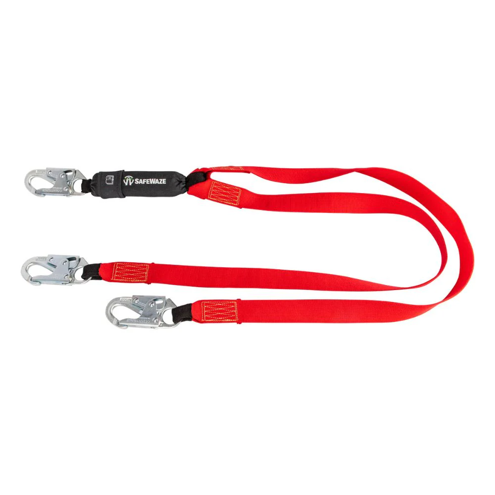 Safewaze FS77430-WE-DL Welding 6' Energy Absorbing Lanyard: Dual Leg, Snap Hooks - Mactool Shop