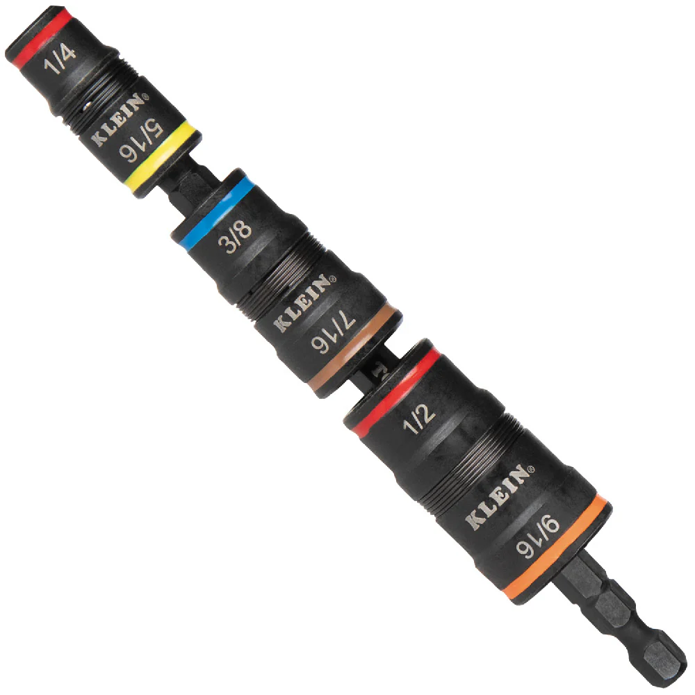 Klein 32933 7-in-1 Impact Flip Socket Set, No Handle - Mactool Shop