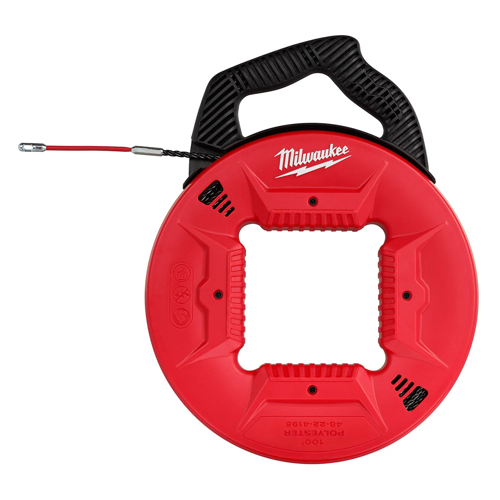 Milwaukee 48-22-4195 100' Polyester Fish Tape w/ Flexible Metal Leader - Mactool Shop