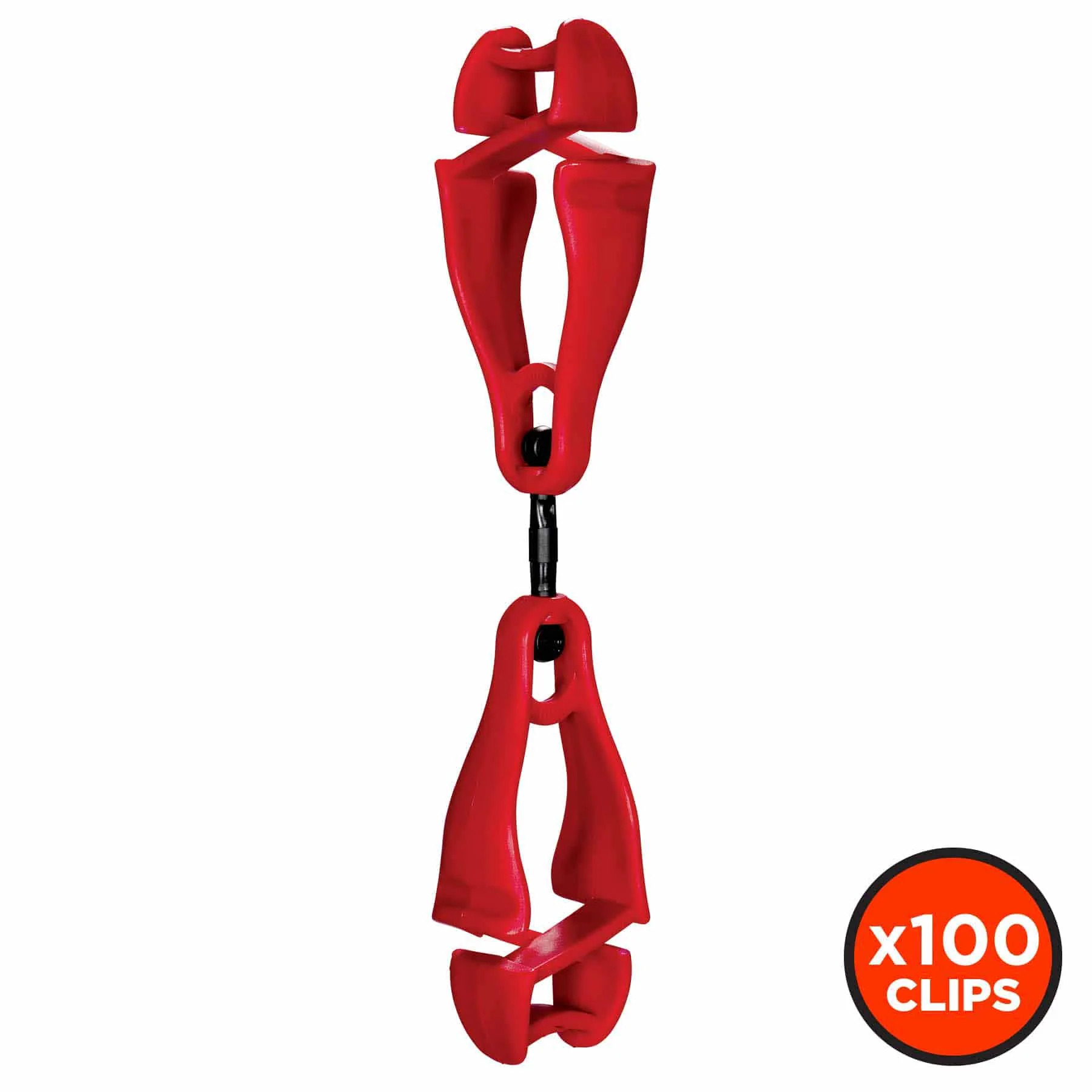 Ergodyne 19513-BULK 3420-BULK Red Swivel Glove Clip Holder - Dual Clips 100-Pack - Mactool Shop