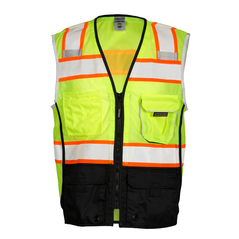 ML Kishigo 1515-5X 5X Lime Premium Black Series Black Bottom Vest - Mactool Shop