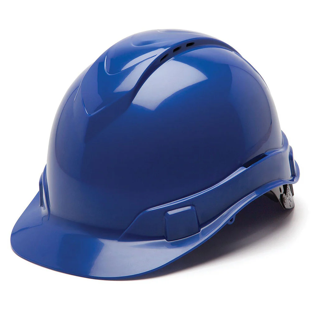 Pyramex HP44160V Ridgeline Hard Hat, Blue Vented Cap Style 4 Pt Ratchet Suspension - Mactool Shop