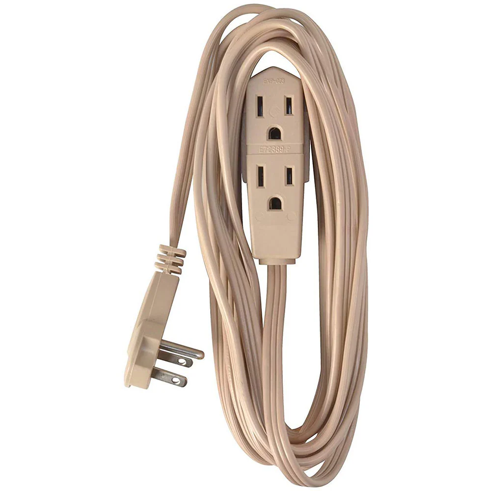 Coleman Cable 2255 Extension Flat Plug and Cord (13 Foot, Beige) - Mactool Shop