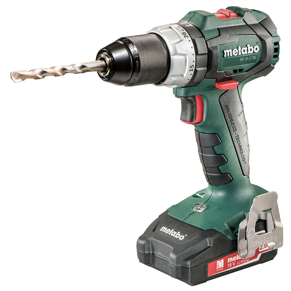 Metabo 602316520 SB 18 LT BL 18V 2Ah 2.0 Compact Hammer Drill with Plastic Carry Case - Mactool Shop