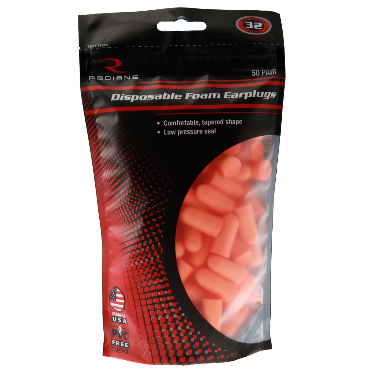 Radians FP70BG50 Resistor Foam Earplugs, NRR 32dB, Uncorded, 50 Pairs per Bag - Mactool Shop