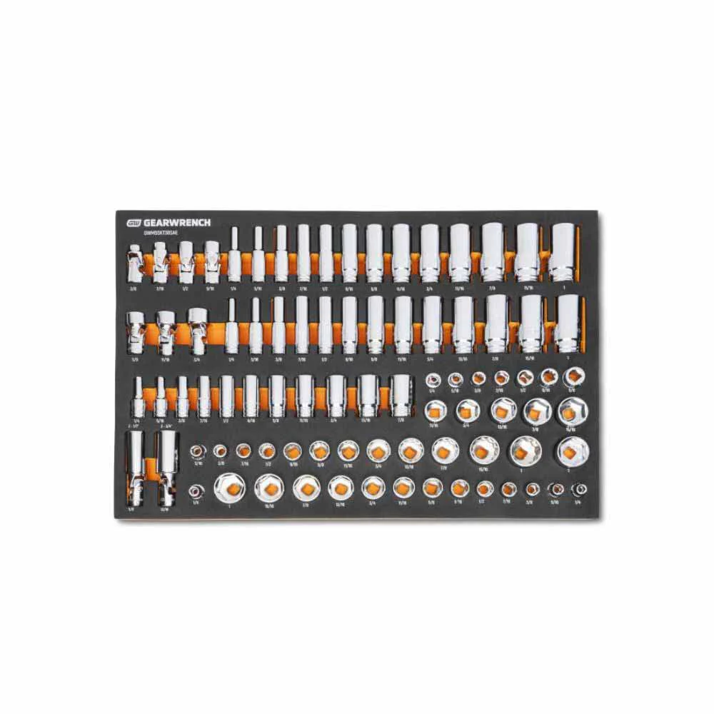 Gearwrench GWMSSKT38SAE 85 Piece 3/8” Drive Master SAE Socket Set in Foam Storage Tray - Mactool Shop