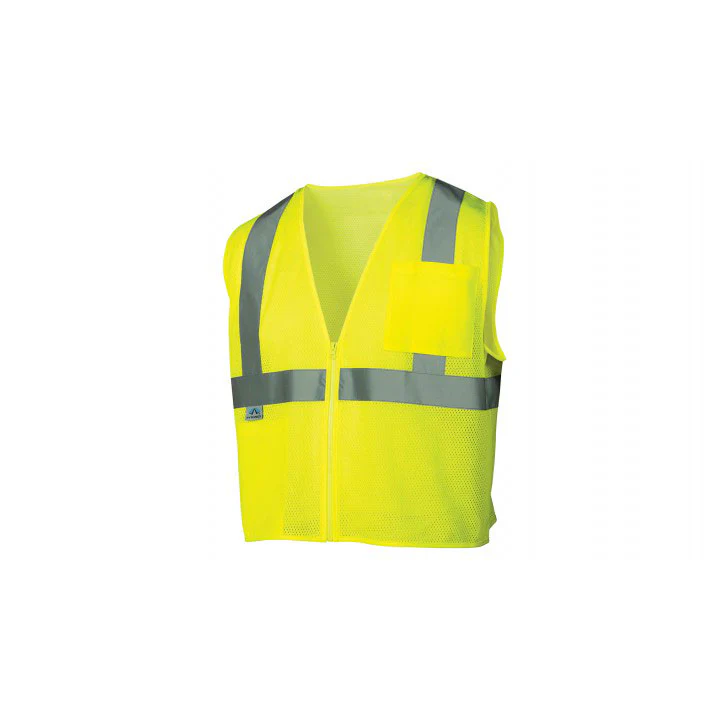 Pyramex RVZ2110L Safety Vest - Hi-Vis Lime - Size Large - Mactool Shop
