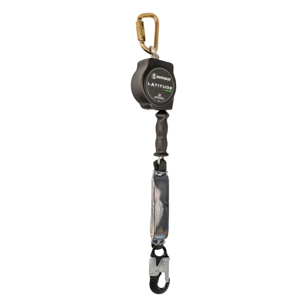 Safewaze SW8008-10-ALU Latitude HD 10' Single Cable SRL: Carabiner, Alu Snap Hook - Mactool Shop
