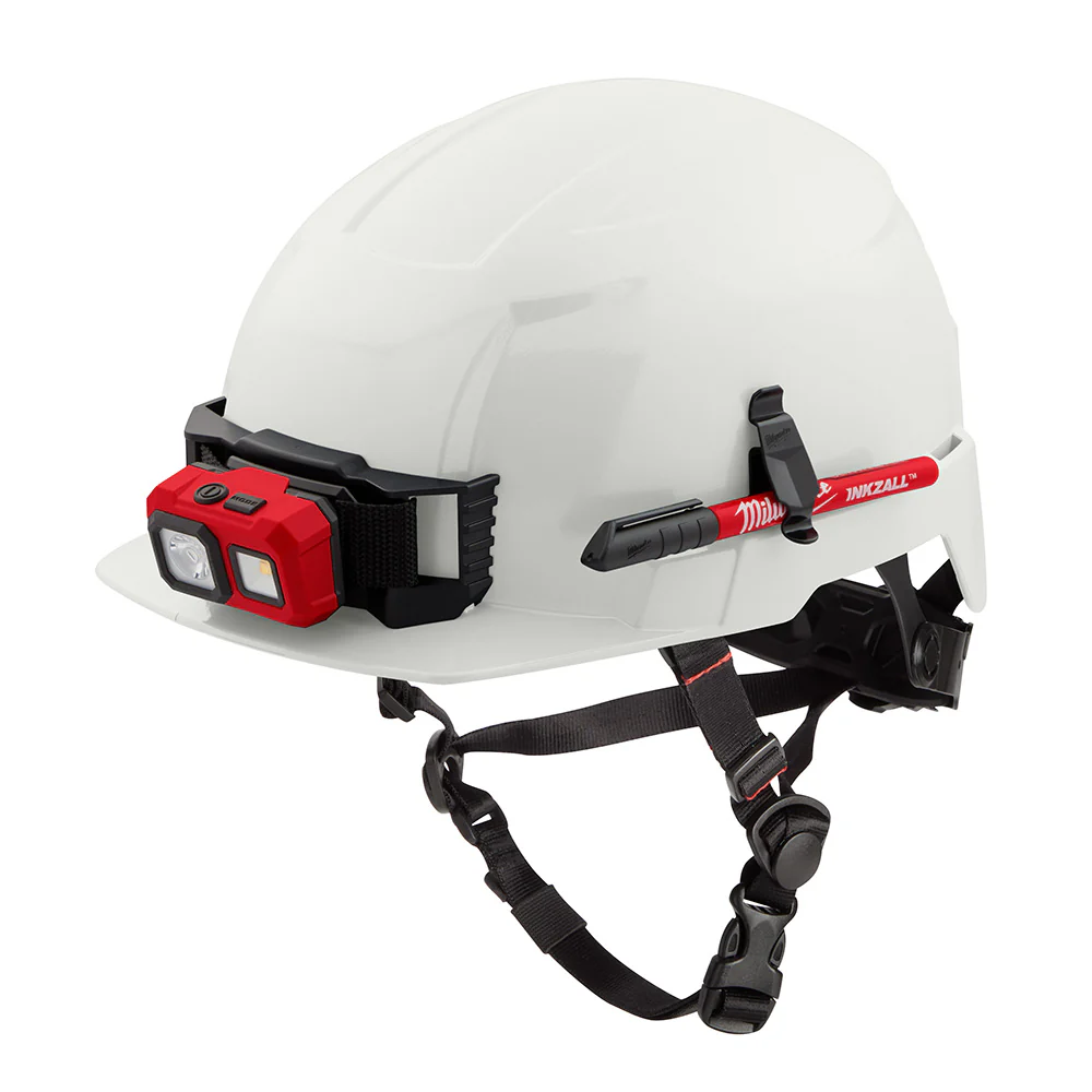 Milwaukee 48-73-1321 BOLT White Front Brim Safety Helmet (USA) - Type 2, Class E, Non-Vented - Mactool Shop