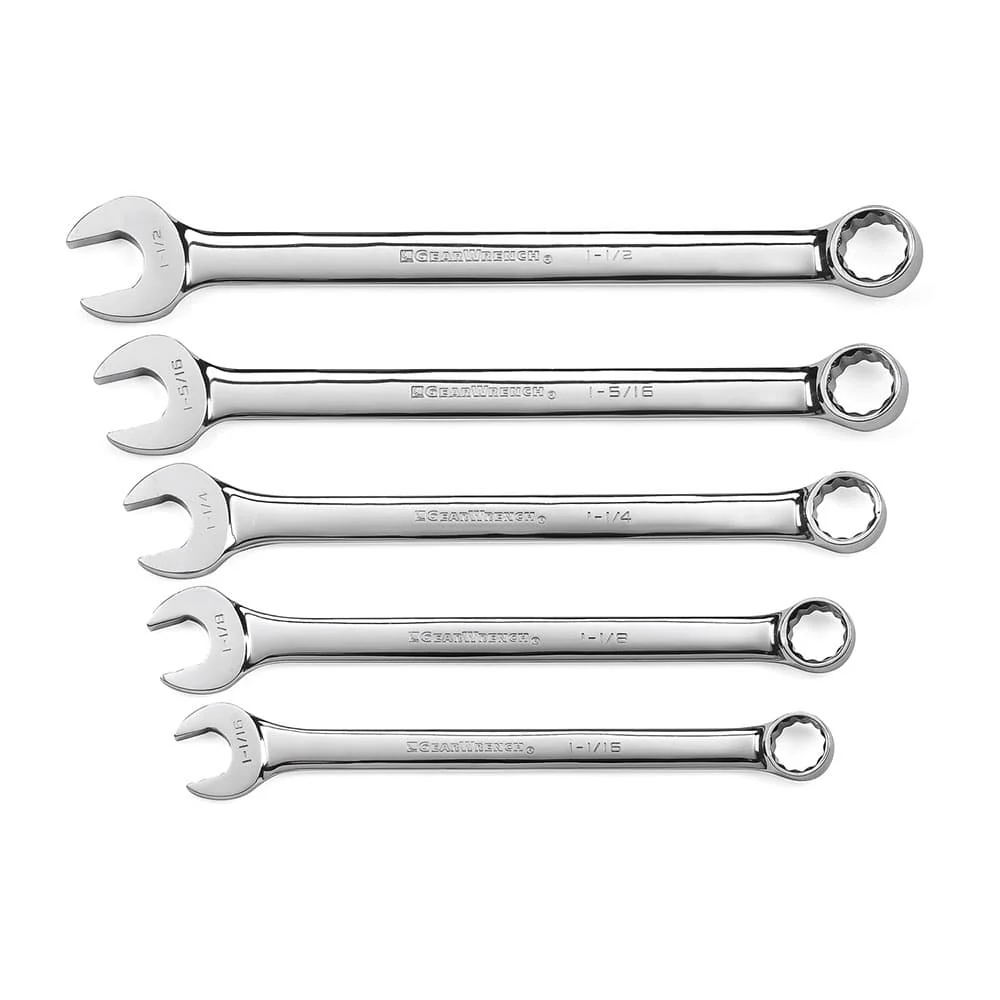GearWrench 81921 5 Pc. SAE 12 Point Long Pattern Combination Wrench Set - Mactool Shop