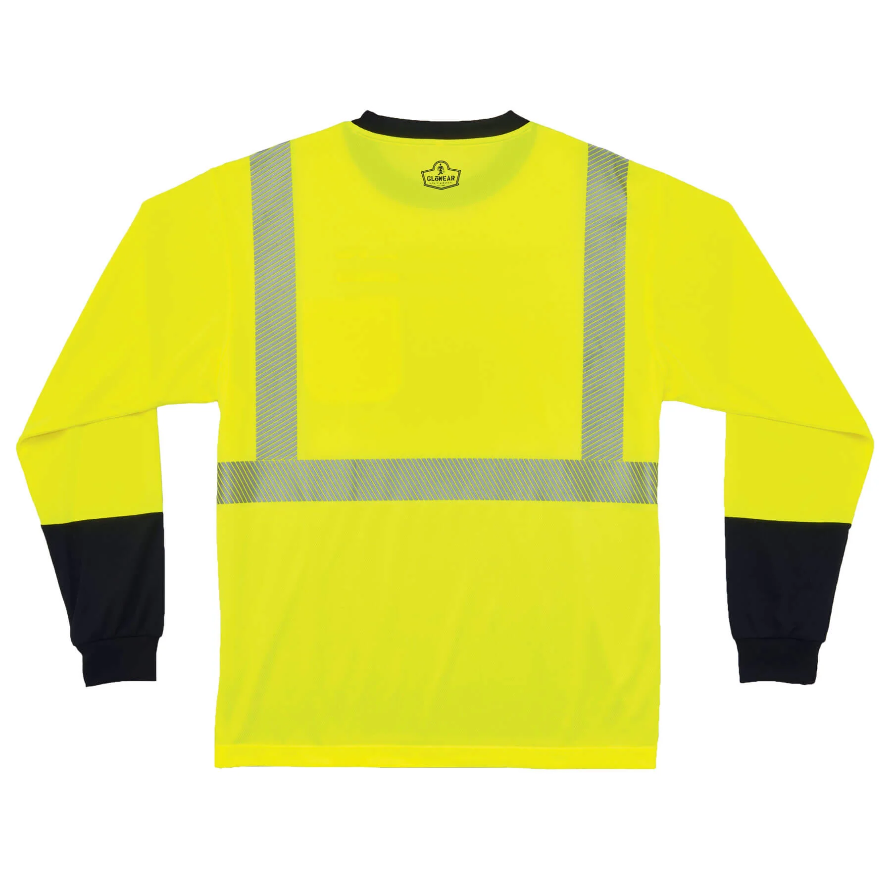 Ergodyne 22636 GloWear 8281BK Type R Class 2 Black Front Perf. Long Sleeve T-Shirt, 2XL, HV Lime - Mactool Shop