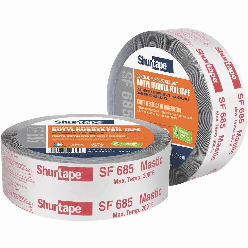 Shurtape 200666 SF 685 ShurMASTIC Butyl Foil Tape, Silver, 3in x 100ft - Mactool Shop