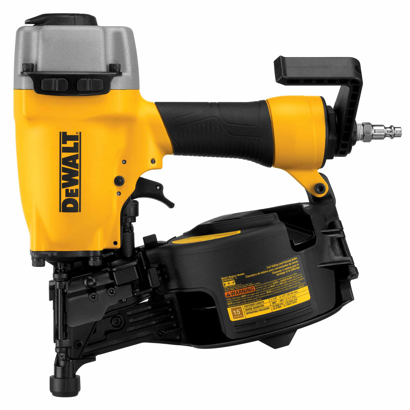 DeWalt DW66C-1 15 Degree Coil Siding and Fencing Nailer - Mactool Shop