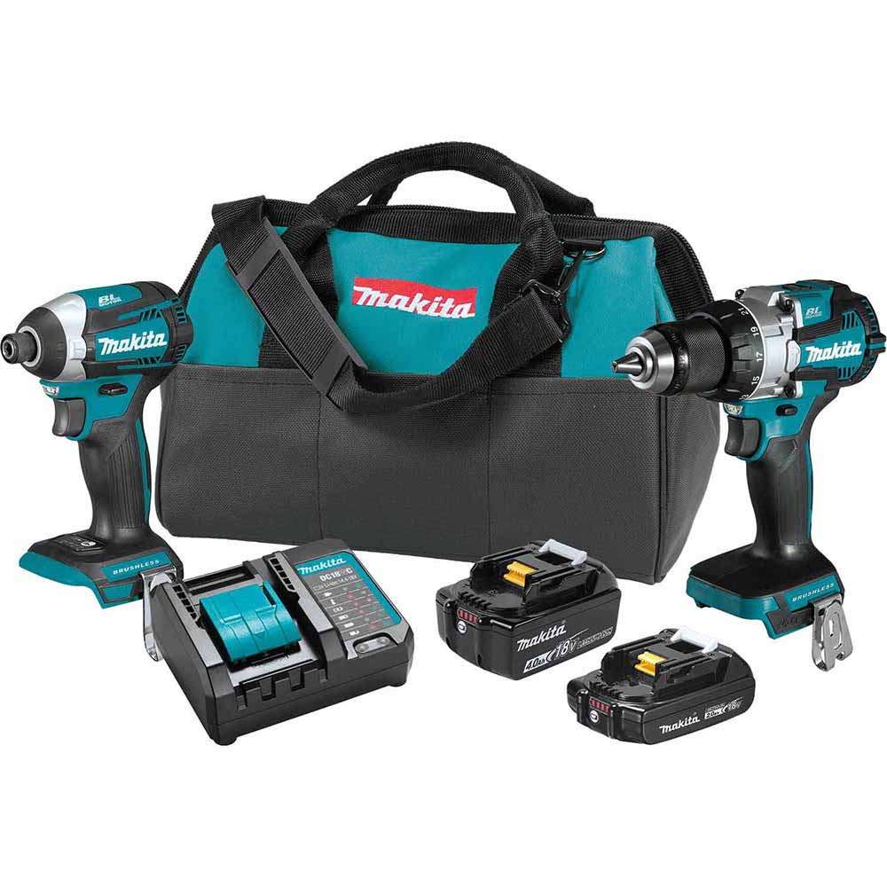 Makita XT296SMR 18V LXT Lithium-Ion Brushless Cordless 2-Pc. Combo Kit (2.0Ah/4.0Ah) - Mactool Shop