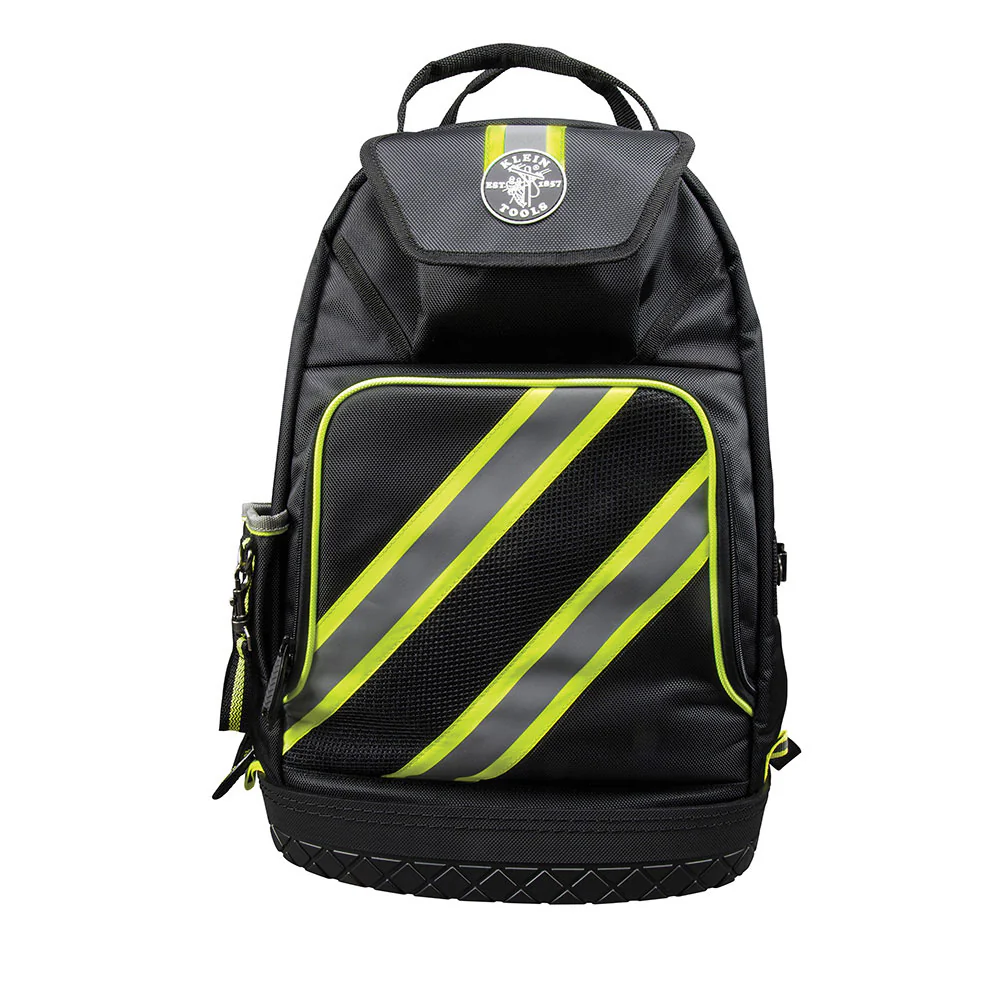 Klein Tools 55597 Tradesman Pro Tool Bag Backpack, 39 Pockets, Hi Viz, 20