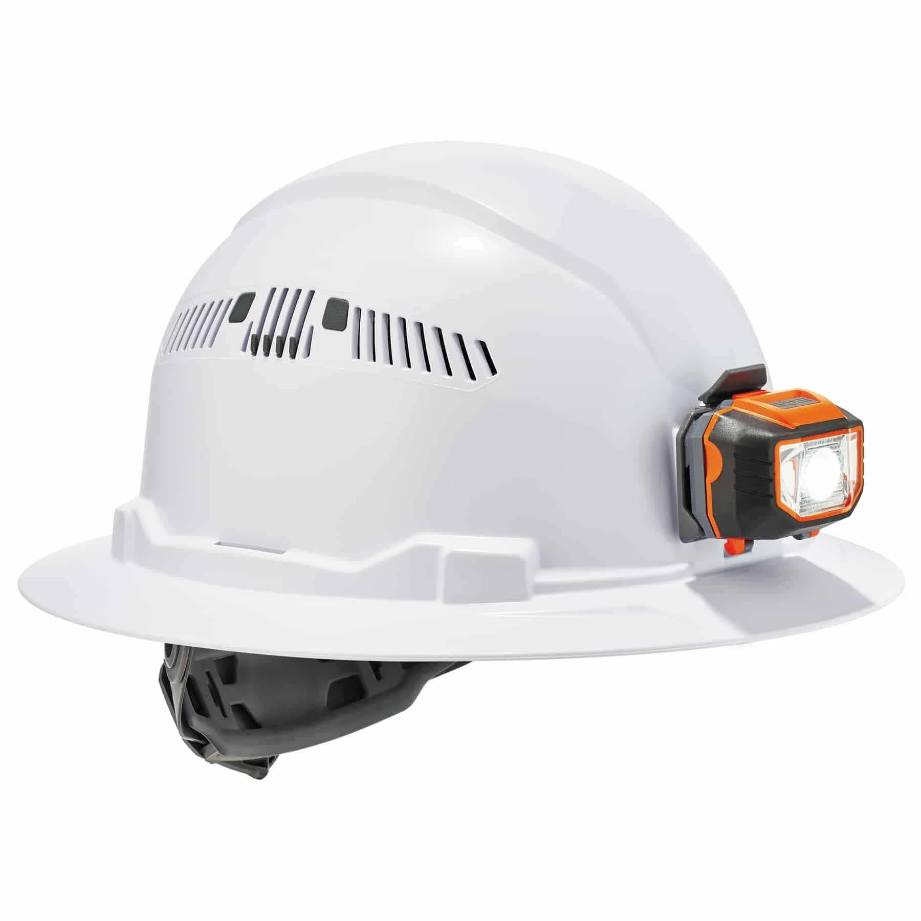 Ergodyne 60156 8973LED White Class C Hard Hat Full Brim + LED Light - Mactool Shop