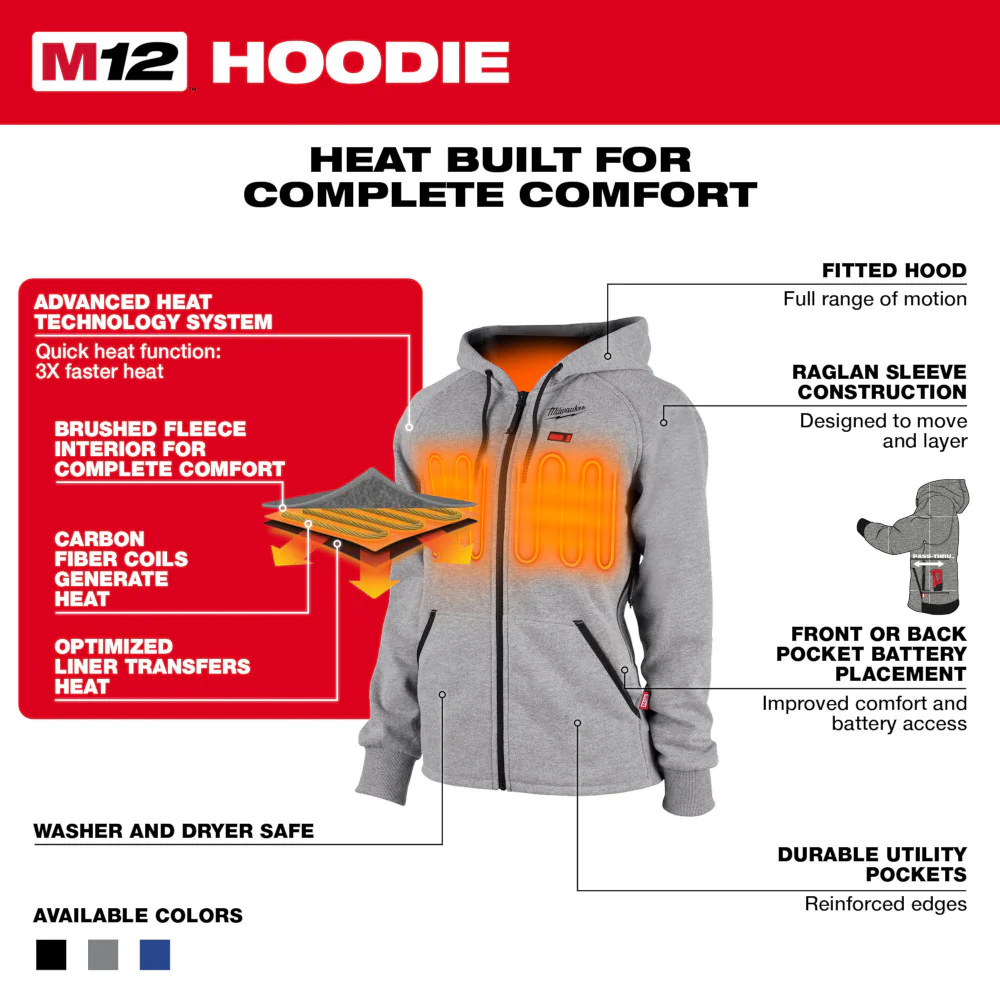 Milwaukee 336BL-21 M12 Women's Heated Hoodie Kit Blue - Mactool Shop