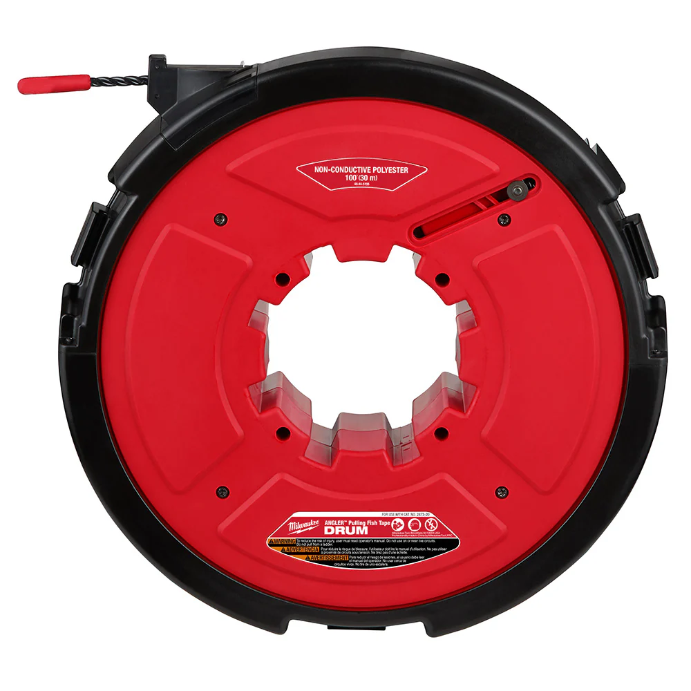 Milwaukee 48-44-5195 M18 FUEL Angler 100' Non-Conductive Polyester Fish Tape Drum - Mactool Shop