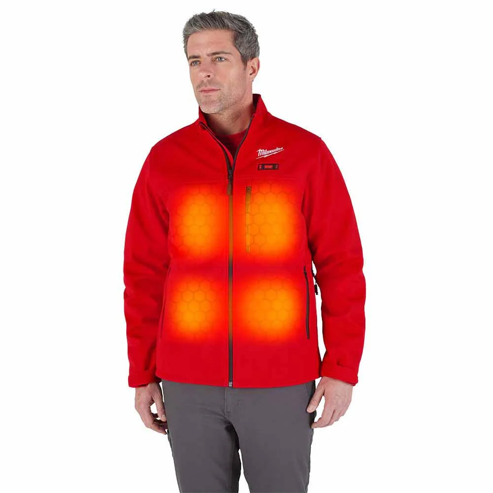 Milwaukee M100R-21 M12 Heated Red Toughshell Jacket with (1) 3.0 Ah Battery and Charger - Mactool Shop