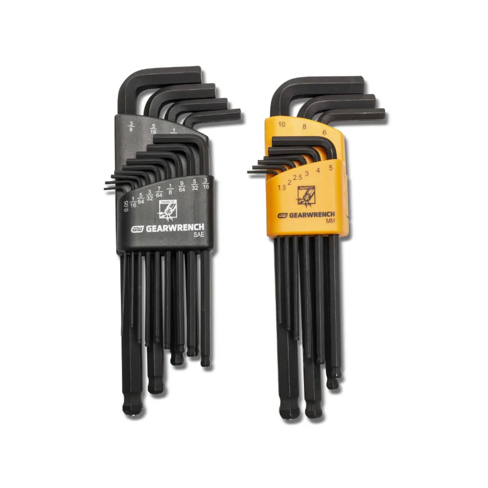 GearWrench 83526 22 Piece SAE/Metric Magnetic Ball End Long Arm Hex Key Set - Mactool Shop