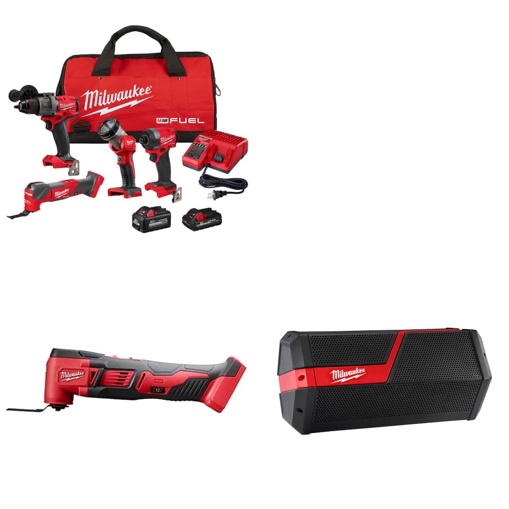 Milwaukee 3698-24MT M18 4-Tool Combo Kit W/ FREE 2626-20 Multi-Tool & Speaker - Mactool Shop